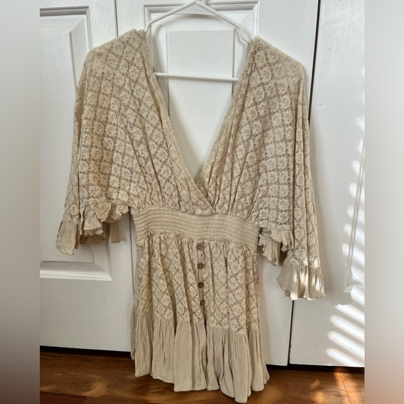 Free People Shyanne Romper Beige XS - Picture 6 of 9